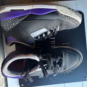 Nike Air Jordan 3 Retro Black Purple Sneakers